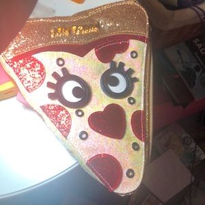 Betsey Johnson Pizza purse with wrist strap